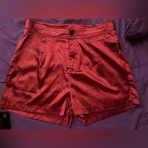NWT Red Satin Shorts